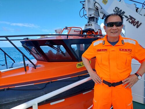 擔任海巡署後勤組組長前往南沙太平島碼頭現勘